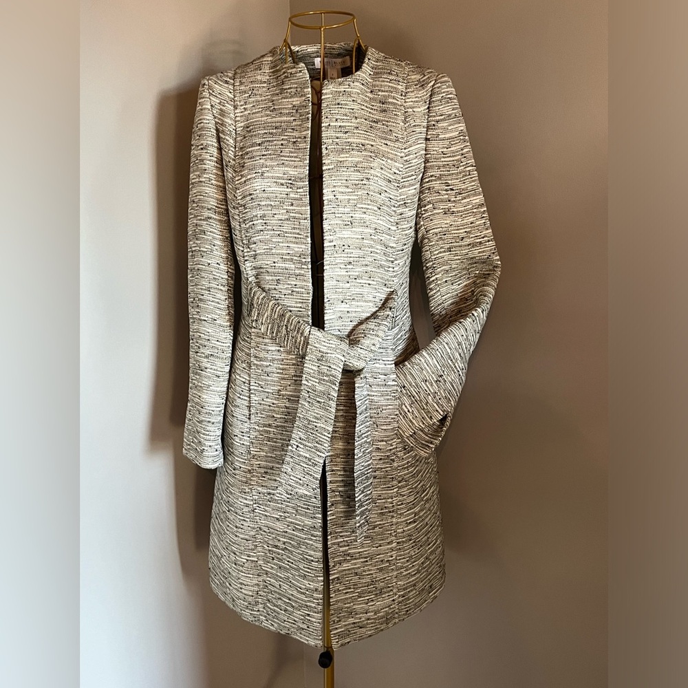 White House Black Market metallic evening coat size 2.